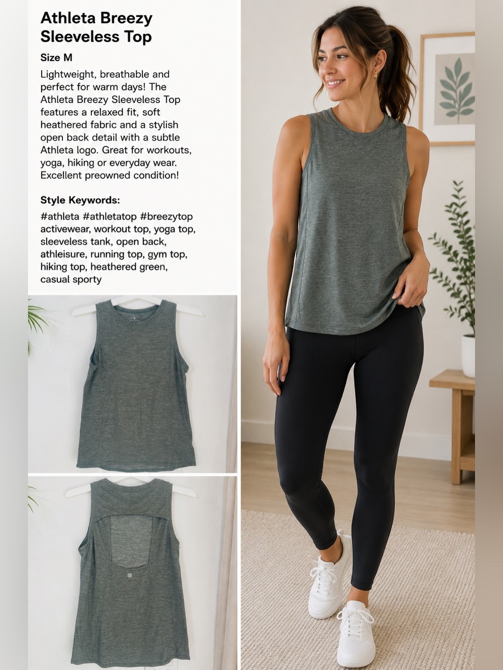 Athleta Breezy Tank Top Sleeveless Shirt‎ Size XS
